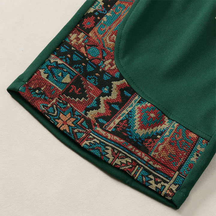 Buddha Stones Sommerliche Boho-Herrenshorts mit Kordelzug, elastischem Bund, geometrischem Muster und Taschen - image 8