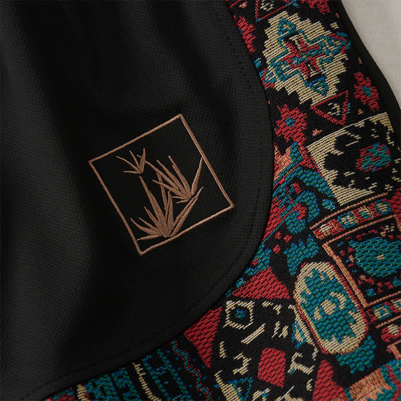 Buddha Stones Sommerliche Boho-Herrenshorts mit Kordelzug, elastischem Bund, geometrischem Muster und Taschen - image 19