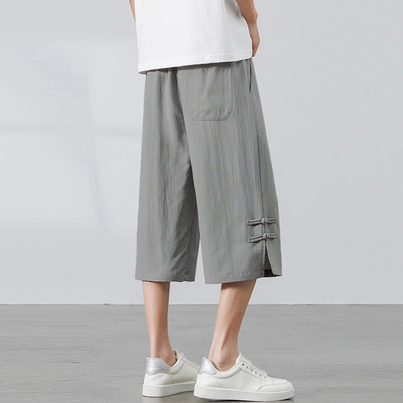Buddha Stones Lässige Sommer-Boho-Hose mit Kordelzug, einfarbig, gerades Bein, mit Tasche - image 18