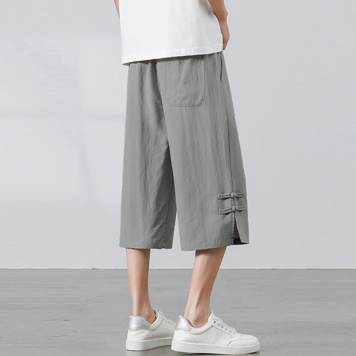 Buddha Stones Lässige Sommer-Boho-Hose mit Kordelzug, einfarbig, gerades Bein, mit Tasche - image 18