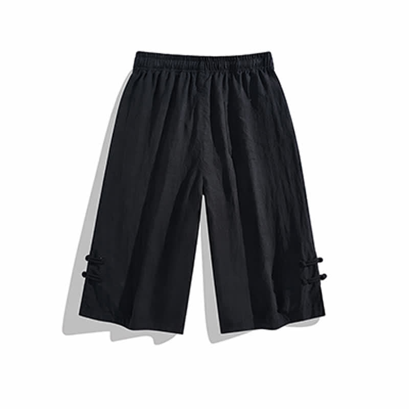 Buddha Stones Lässige Sommer-Boho-Hose mit Kordelzug, einfarbig, gerades Bein, mit Tasche - image 14