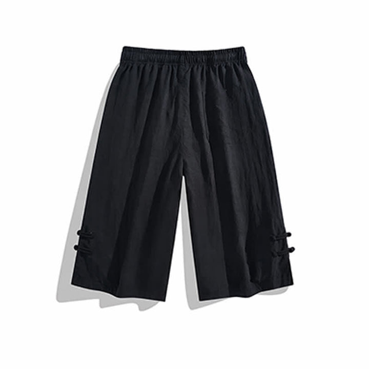 Buddha Stones Lässige Sommer-Boho-Hose mit Kordelzug, einfarbig, gerades Bein, mit Tasche - image 14