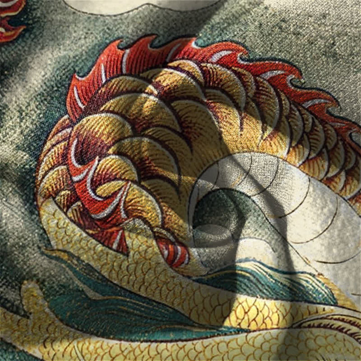 Buddha Stones Herrenhose aus reiner Baumwolle mit Wolken-Drachen-Muster, Kordelzug, schmal zulaufendem Schnitt und Taschen - image 6