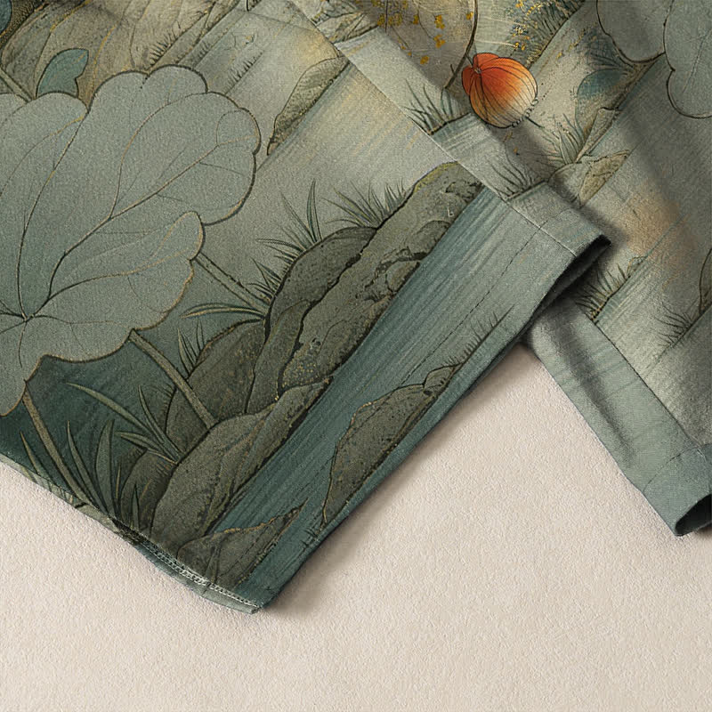Buddha Stones Herrenhose aus reiner Baumwolle mit orientalischem Katzen- und Blumenmuster, Kordelzug, schmal zulaufendem Schnitt und Taschen - image 5