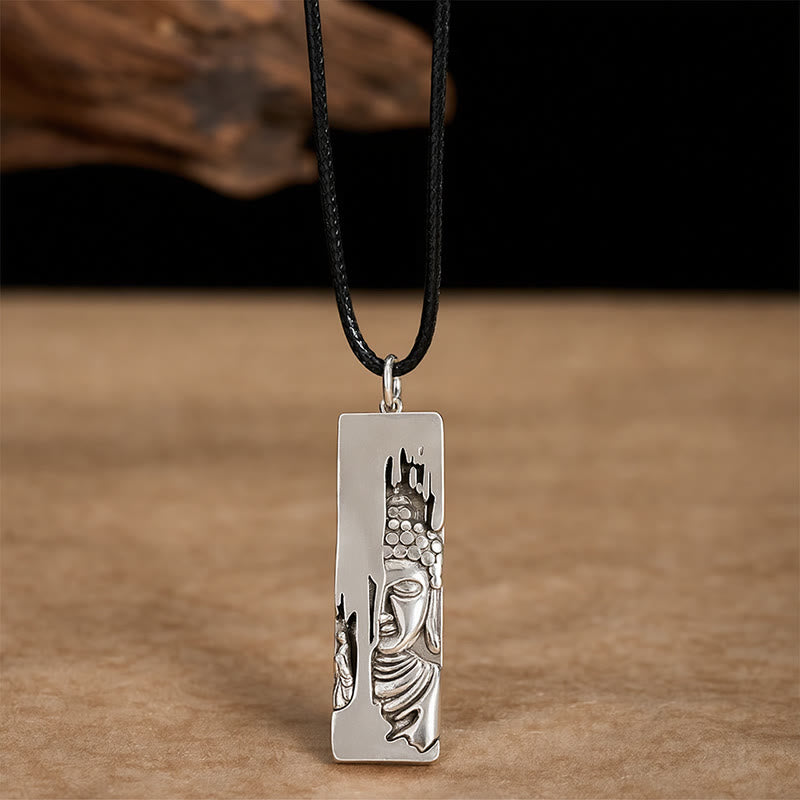 Buddha Stones ​​Tathagata Buddha Stärke Schutz Amulett Glücksbringer Halskette im Vintage-Stil - image 1