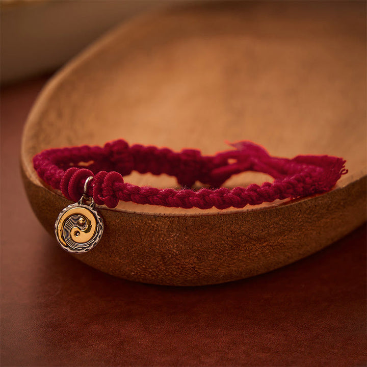 Buddha Stones Kupfer Yin Yang Rotes Schnur Balance-Armband - Dunkelrote Schnur - image 10