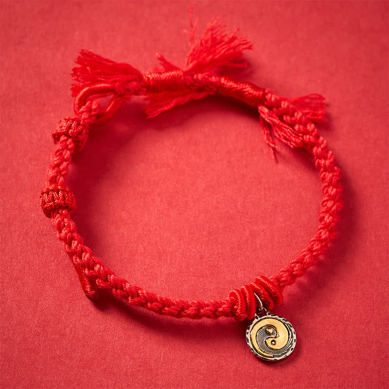 Buddha Stones Kupfer Yin Yang Rotes Schnur Balance-Armband - image 1
