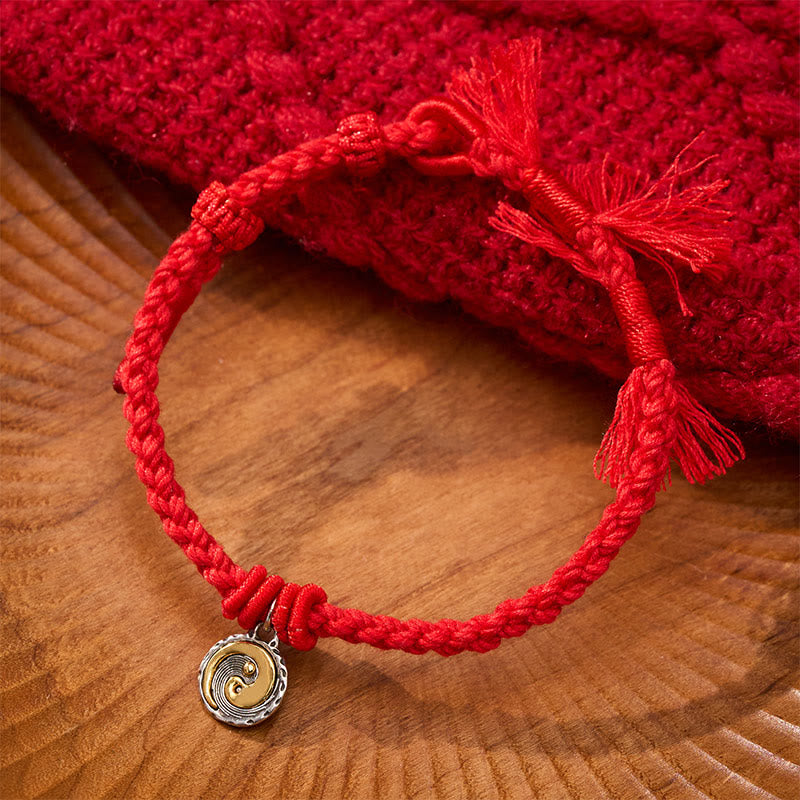 Buddha Stones Kupfer Yin Yang Rotes Schnur Balance-Armband - Rote Schnur - image 0
