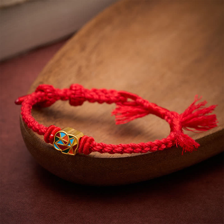 Buddha Stones Elefanten-Armband aus rotem Faden, verstellbar, Tibet - image 1