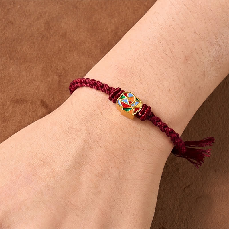 Buddha Stones Elefanten-Armband aus rotem Faden, verstellbar, Tibet - image 10