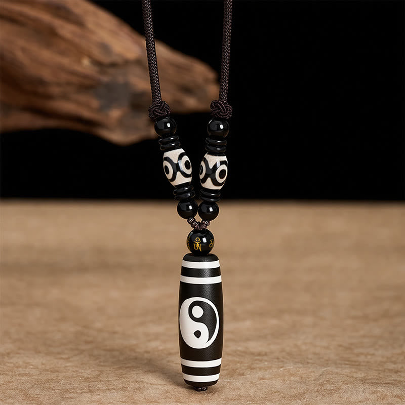 Buddha Stones Halskette aus schwarzem Onyx, Yin-Yang-Balance - Yin Yang (Gleichgewicht ♥ Harmonie) - image 0