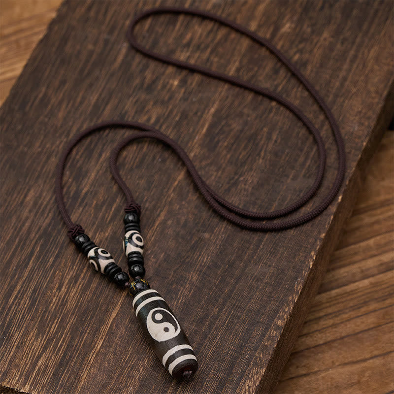 Buddha Stones Halskette aus schwarzem Onyx, Yin-Yang-Balance - image 4