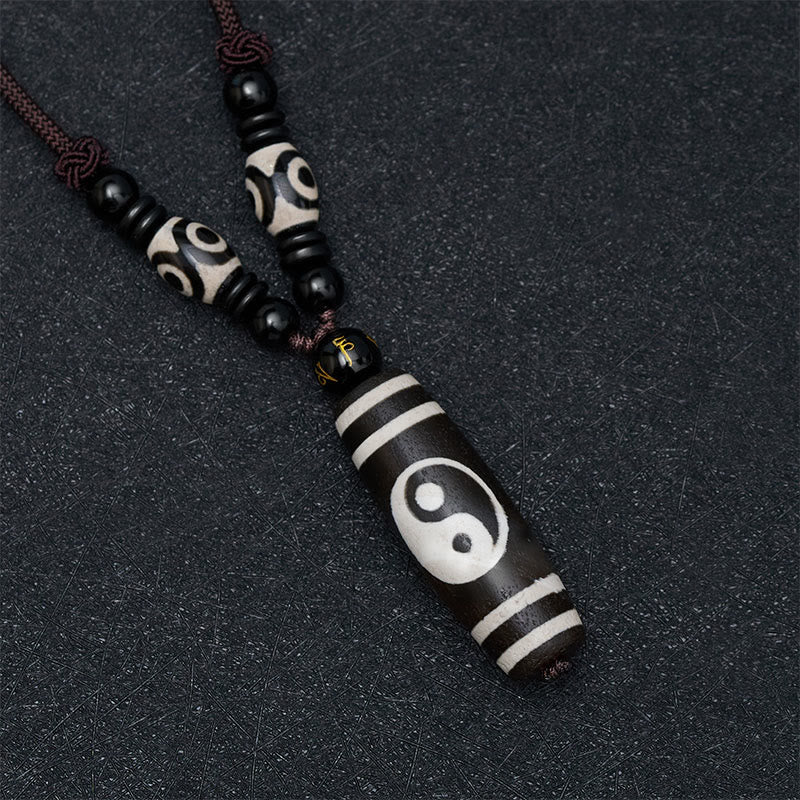 Buddha Stones Halskette aus schwarzem Onyx, Yin-Yang-Balance - image 3