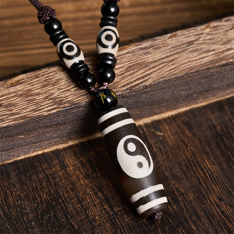 Buddha Stones Halskette aus schwarzem Onyx, Yin-Yang-Balance - image 1