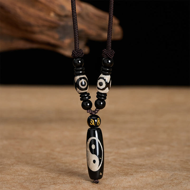 Buddha Stones Schwarze Onyx-Yin-Yang-Harmonie-Seilkette - Yin Yang (Gleichgewicht ♥ Harmonie) - image 0