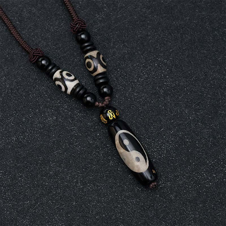 Buddha Stones Schwarze Onyx-Yin-Yang-Harmonie-Seilkette - image 2