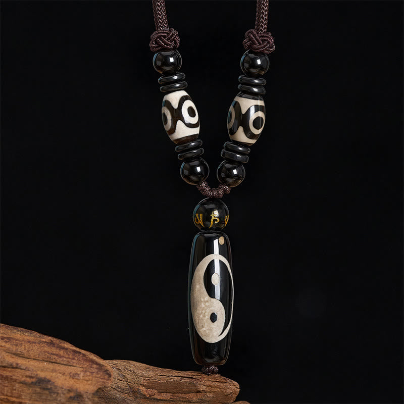 Buddha Stones Schwarze Onyx-Yin-Yang-Harmonie-Seilkette - image 3
