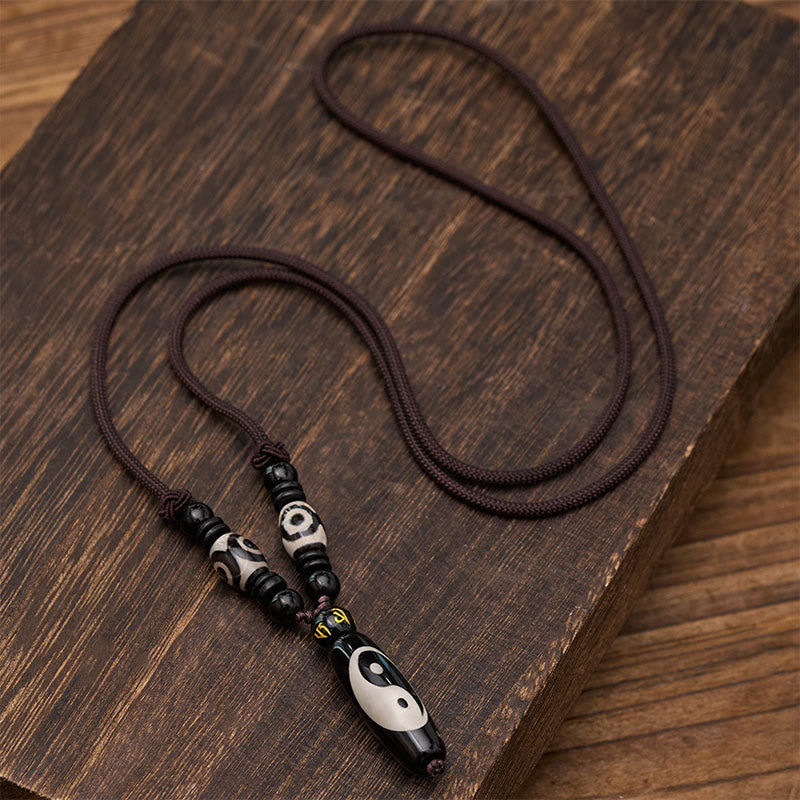 Buddha Stones Schwarze Onyx-Yin-Yang-Harmonie-Seilkette - image 1