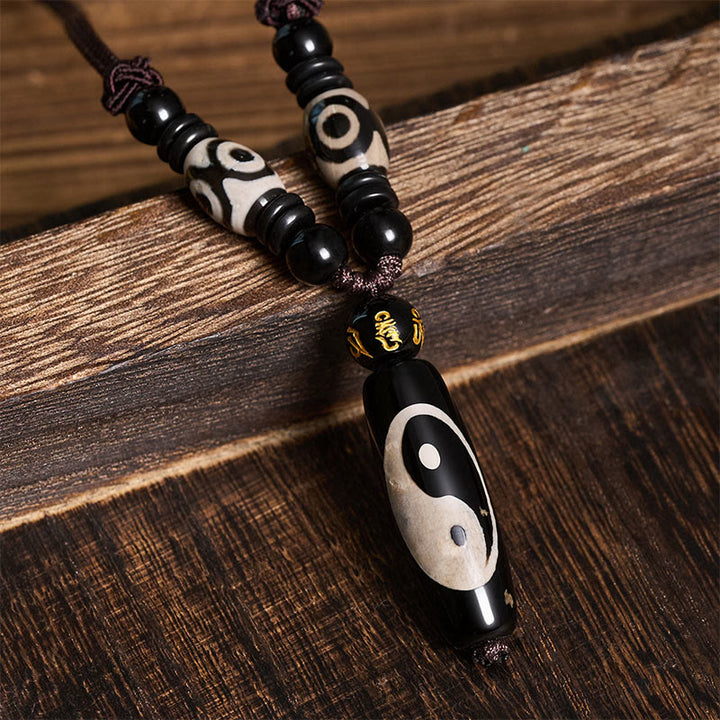 Buddha Stones Schwarze Onyx-Yin-Yang-Harmonie-Seilkette - image 4