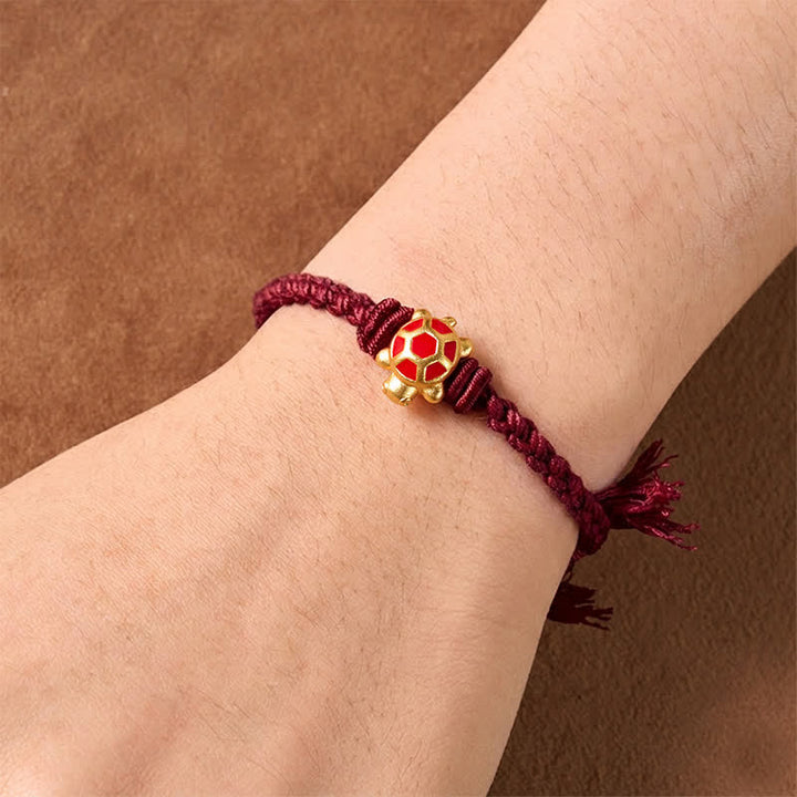 Buddha Stones Langlebigkeit Schildkröte Rote Schnur Balance Tibet Verstellbares Armband - image 11
