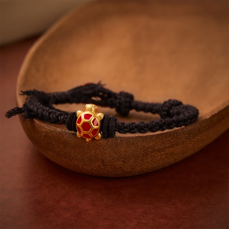 Buddha Stones Langlebigkeit Schildkröte Rote Schnur Balance Tibet Verstellbares Armband - Schwarz (Handgelenkumfang: 14–17 cm) - image 12