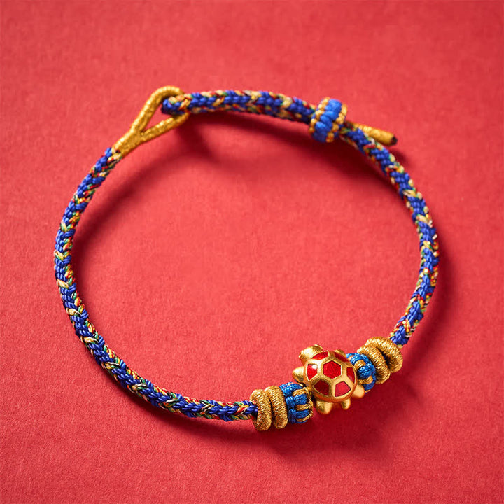 Buddha Stones Fünffarbiges, handgewebtes Armband mit Schildkrötenmotiv für Langlebigkeit, verstellbar - image 13