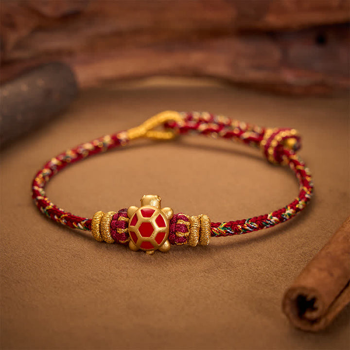 Buddha Stones Fünffarbiges, handgewebtes Armband mit Schildkrötenmotiv für Langlebigkeit, verstellbar - image 15