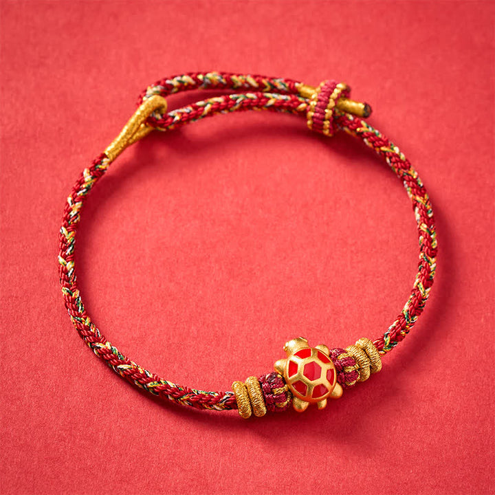 Buddha Stones Fünffarbiges, handgewebtes Armband mit Schildkrötenmotiv für Langlebigkeit, verstellbar - image 18