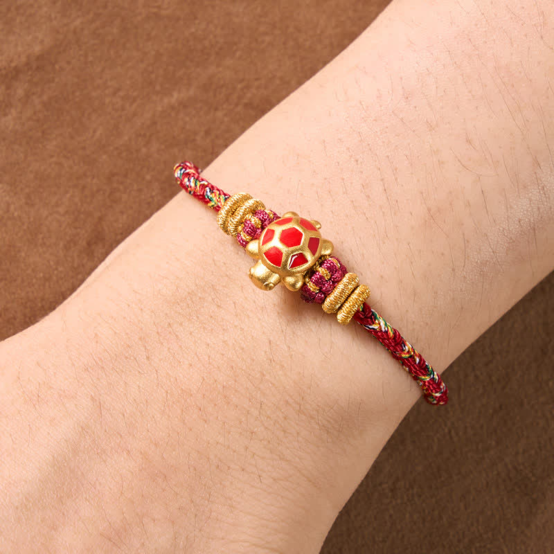 Buddha Stones Fünffarbiges, handgewebtes Armband mit Schildkrötenmotiv für Langlebigkeit, verstellbar - image 17