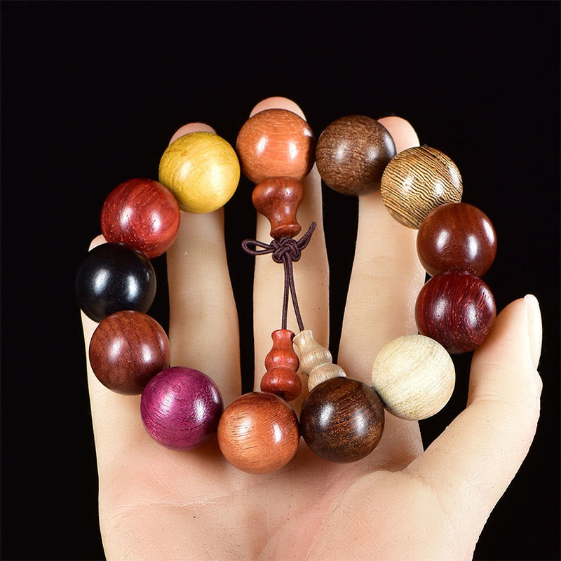 Buddha Stones, 108 Perlen, Wenge-Holz, Mala, Segen, Meditationsarmband - 18-mm-Armband - image 9