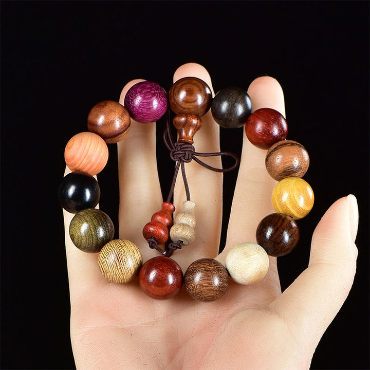 Buddha Stones, 108 Perlen, Wenge-Holz, Mala, Segen, Meditationsarmband - 15-mm-Armband - image 10