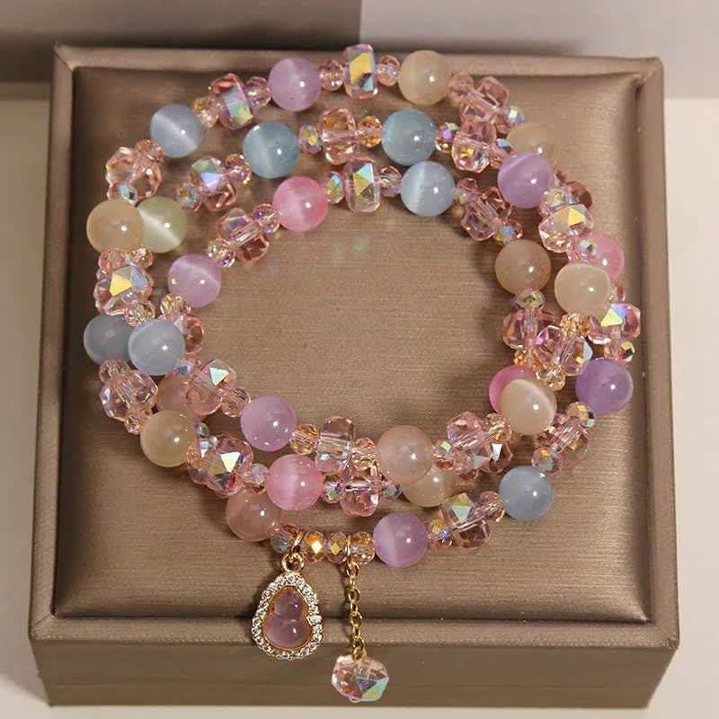 Buddha Stones Mehrfarbiges Katzenaugen-Kürbis-Liebesperlenarmband - image 7