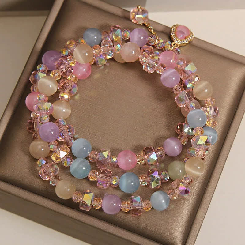 Buddha Stones Mehrfarbiges Katzenaugen-Kürbis-Liebesperlenarmband - image 8