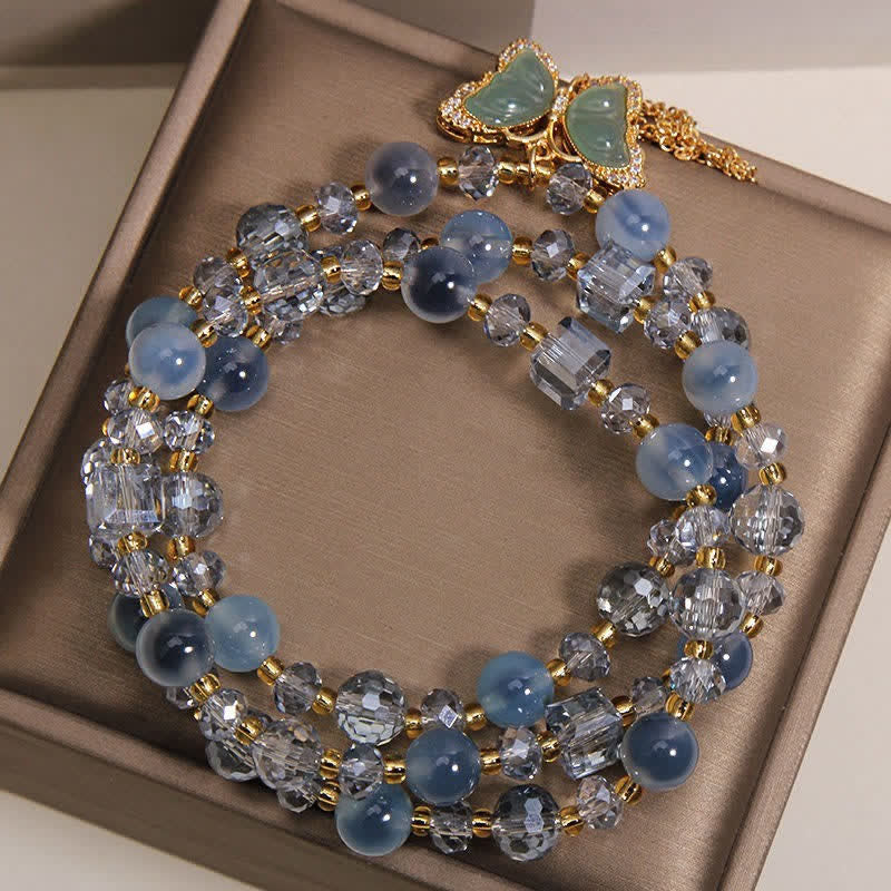 Buddha Stones Blaues Bonbonachat-Schmetterlings-Armband mit Selbstvertrauen (mehrlagig) - image 8