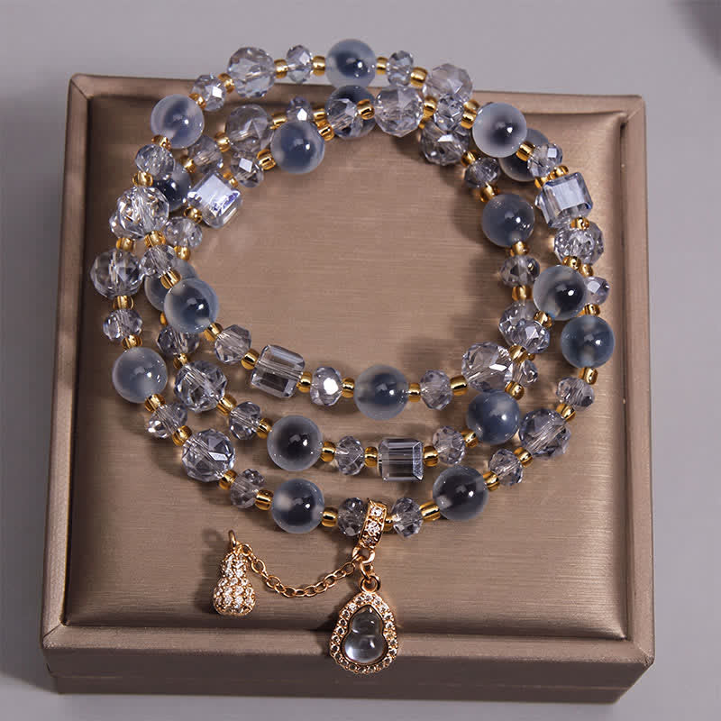 Buddha Stones Armband mit Zuckerachat-Kürbisanhänger, dreifach gewickelt - image 4