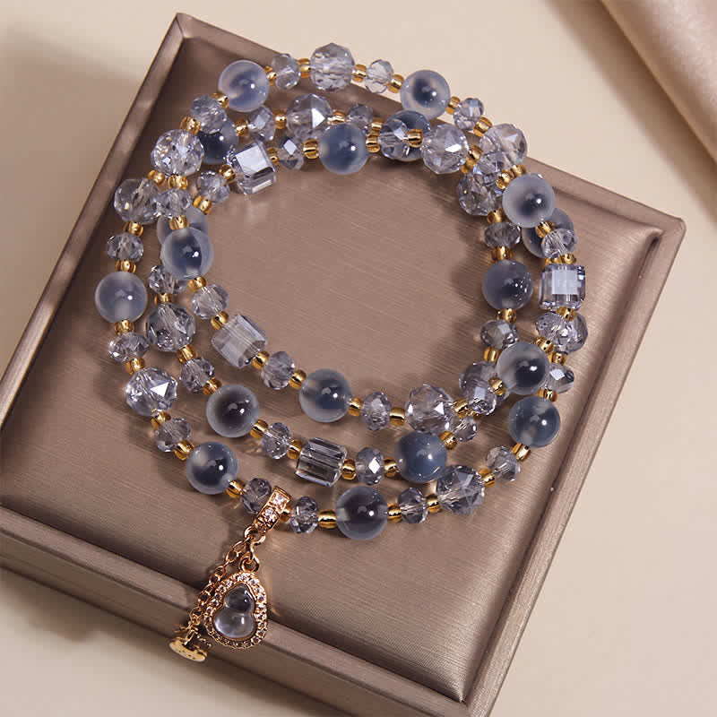 Buddha Stones Armband mit Zuckerachat-Kürbisanhänger, dreifach gewickelt - image 7