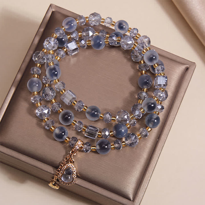 Buddha Stones Armband mit Zuckerachat-Kürbisanhänger, dreifach gewickelt - image 7
