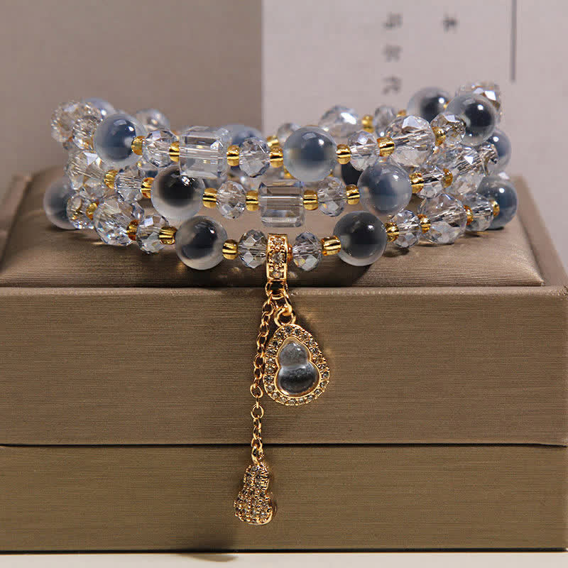 Buddha Stones Armband mit Zuckerachat-Kürbisanhänger, dreifach gewickelt - Candy Agate (Hoffnung ♥ Balance) - image 0