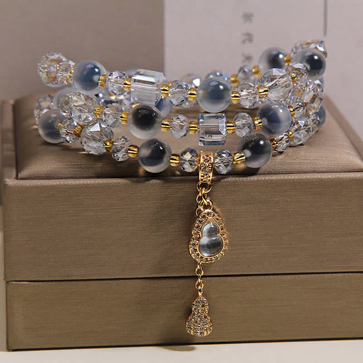 Buddha Stones Armband mit Zuckerachat-Kürbisanhänger, dreifach gewickelt - image 2