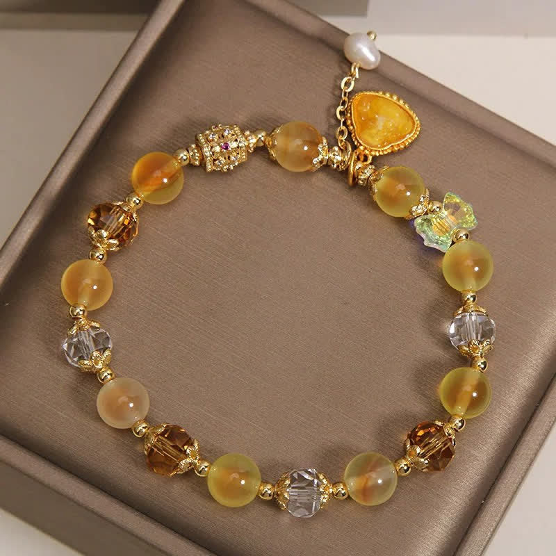 Buddha Stones Gelbes Armband aus Zuckerachat mit Buddha-Hoffnungs-Perlen - image 8