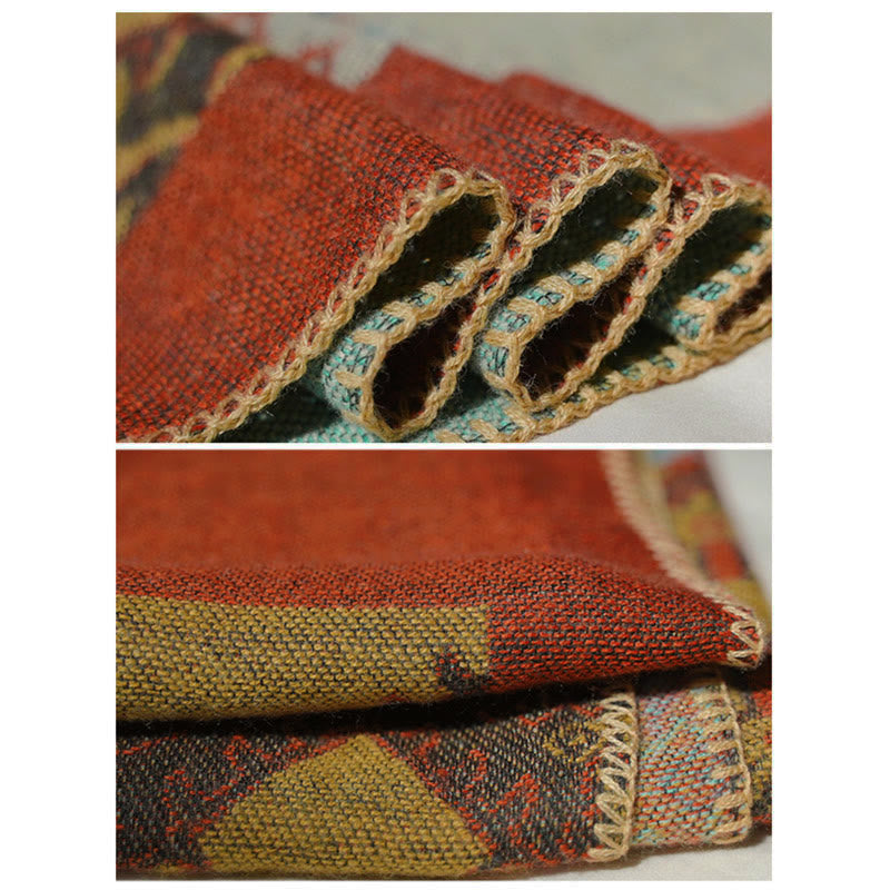 Tibetischer Schal mit Buddha Stonesn, Rautenmuster, warmer Wintermantel - image 14