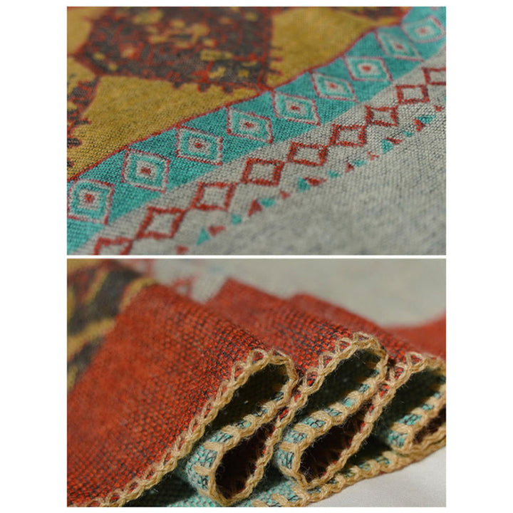 Tibetischer Schal mit Buddha Stonesn, Rautenmuster, warmer Wintermantel - image 13