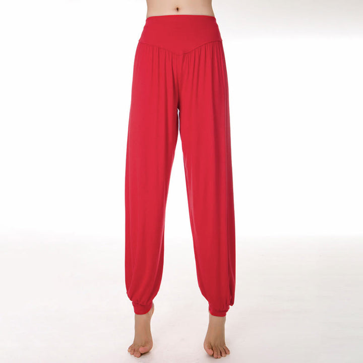 Buddha Stones Einfarbige, lockere Modal-Yoga- und Tanz-Haremshose - Rot - US12, UK/AU16, EU44 (3XL) - image 25