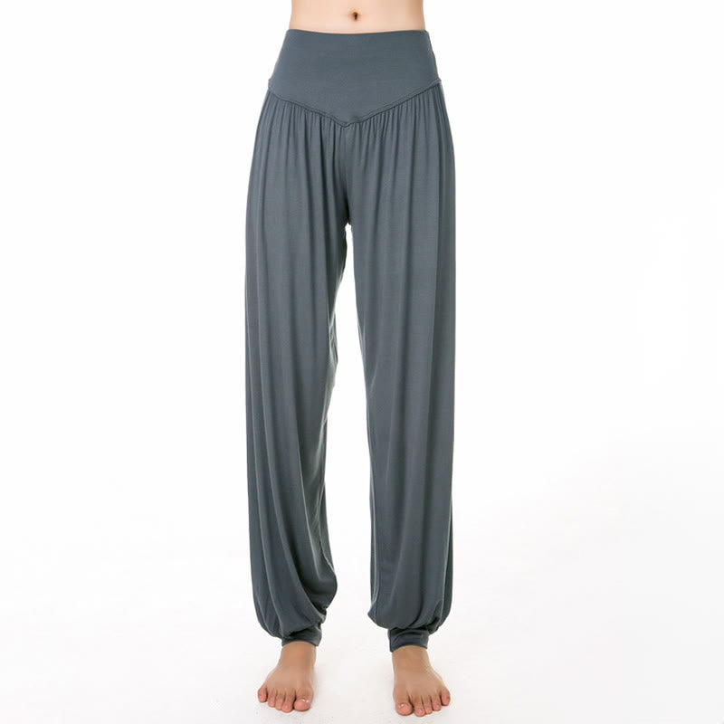 Buddha Stones Einfarbige, lockere Modal-Yoga- und Tanz-Haremshose - image 13