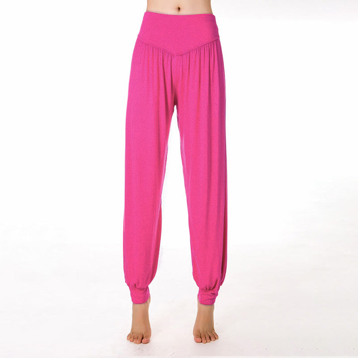 Buddha Stones Einfarbige, lockere Modal-Yoga- und Tanz-Haremshose - Knallpink - US12, UK/AU16, EU44 (3XL) - image 22