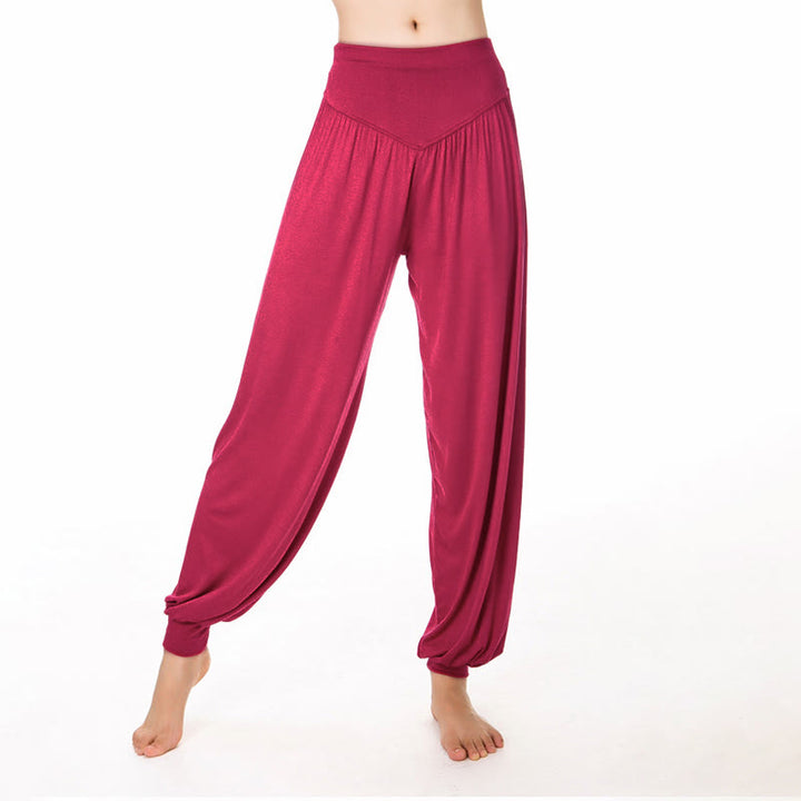 Buddha Stones Einfarbige, lockere Modal-Yoga- und Tanz-Haremshose - Tomate - US12, UK/AU16, EU44 (3XL) - image 21