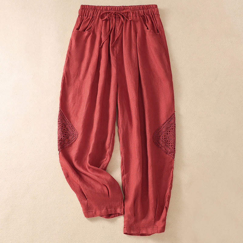 Buddha Stones Sommer-Haremshose für Damen mit Kordelzug und Taschen - Tomate - US 8-10, UK/AU 12-14, EU 40-42 (2XL) - image 17