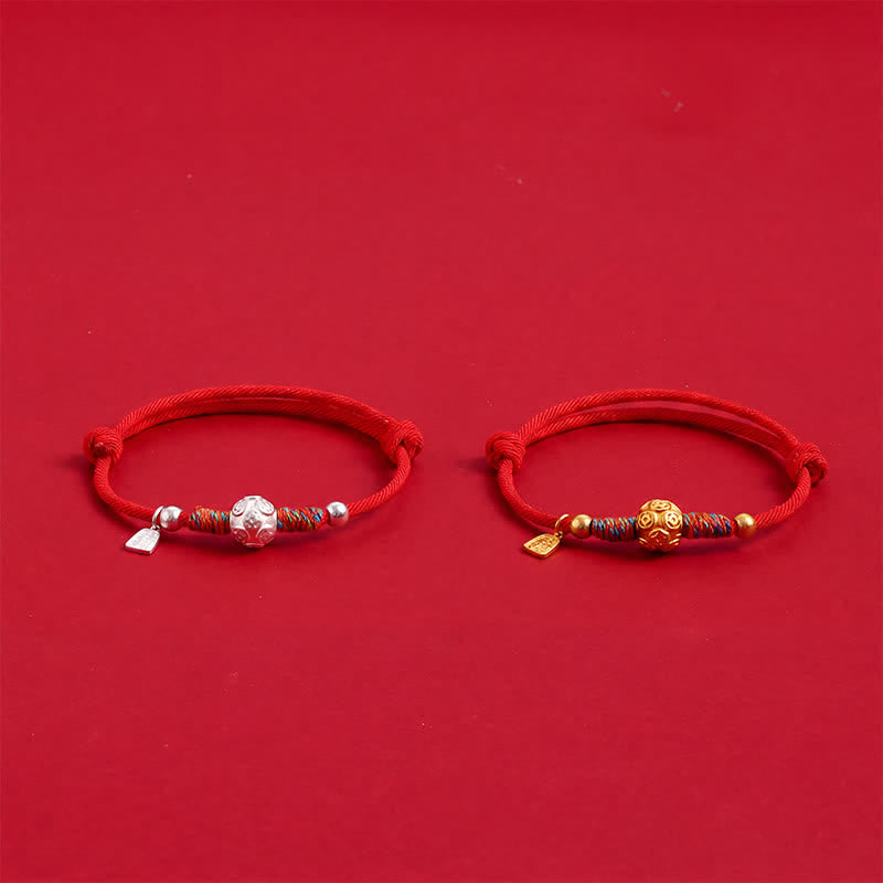 Buddha Stones Handgewebtes Armband aus 999er Sterlingsilber mit rotem Faden zum Schutz - image 10