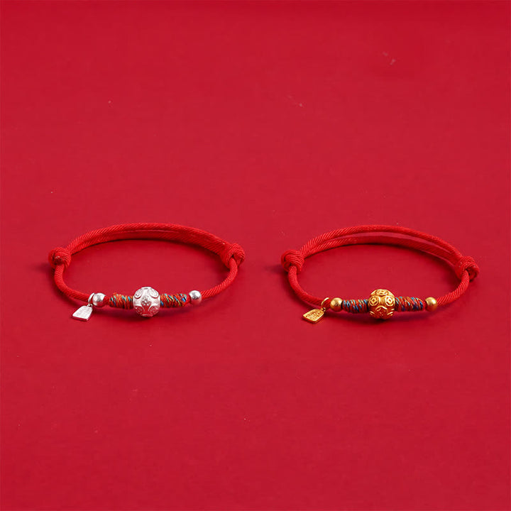 Buddha Stones Handgewebtes Armband aus 999er Sterlingsilber mit rotem Faden zum Schutz - image 10