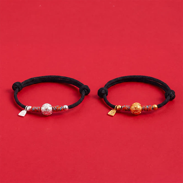 Buddha Stones Handgewebtes Armband aus 999er Sterlingsilber mit rotem Faden zum Schutz - image 22
